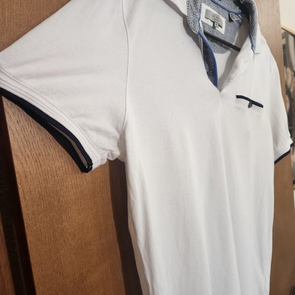 Ted Baker London Short Sleeve Polo in White, Size 4 - Picture 5 of 8